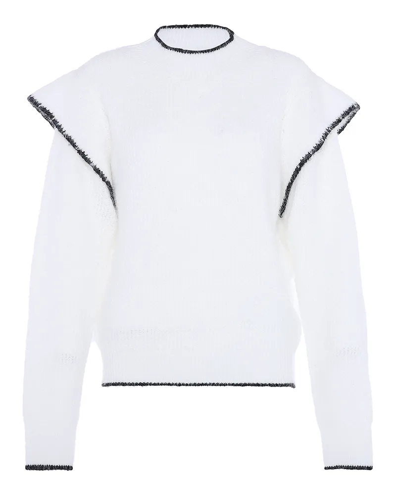 FAINA Strickpullover Damen Wollweiß Wollweiß
