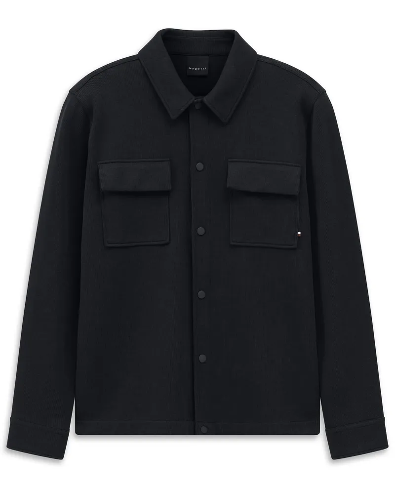Bugatti Herren Hemdjacke mit Druckknöpfen Marineblau