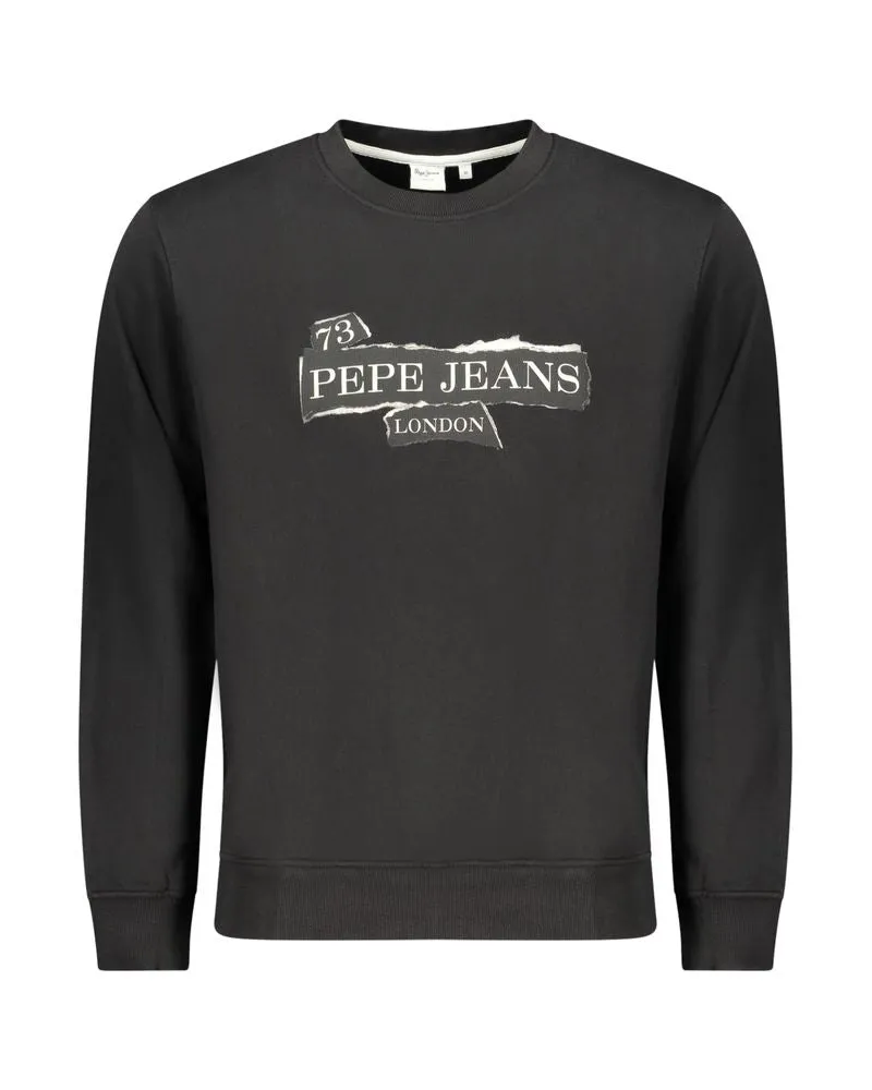 Pepe Jeans Nero Baumwoll-Herren-Sweatshirt Schwarz