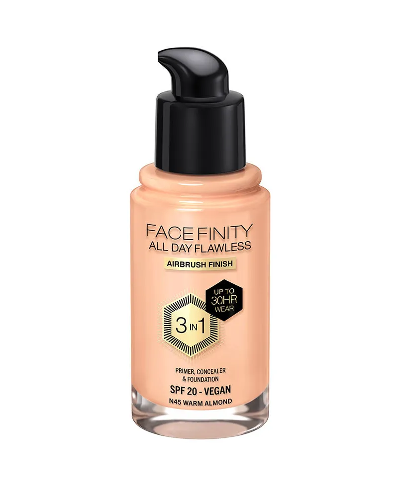 Max Factor Facefinity All Day Flawless 3 In 1 Foundation #n45-warme Mandel 30 ml 