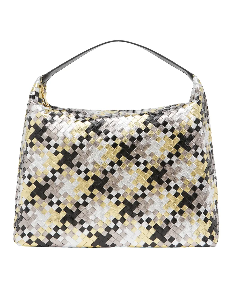 FAINA Hobo-Tasche Hobo-Tasche Frauen Weiß Schwarz Gelb Weiß