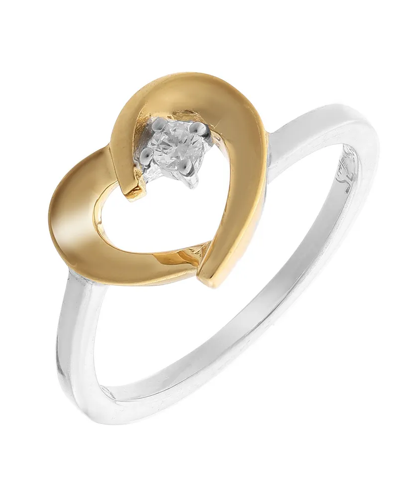 Orphelia Damen-Ring Sterling-Silber 925 – Silber/Gold zr-7370/G Silber