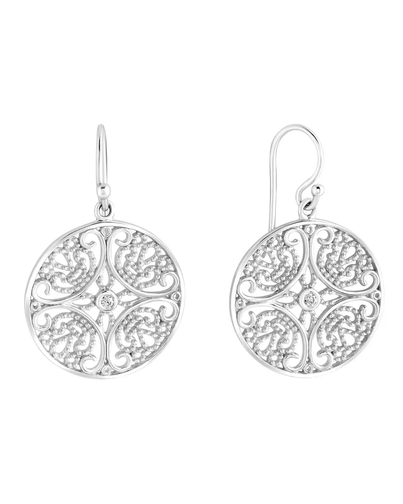 ZEEme Ohrringe 925 Sterling, rhodiniert mit weißen Zirkonia - Silber Silber