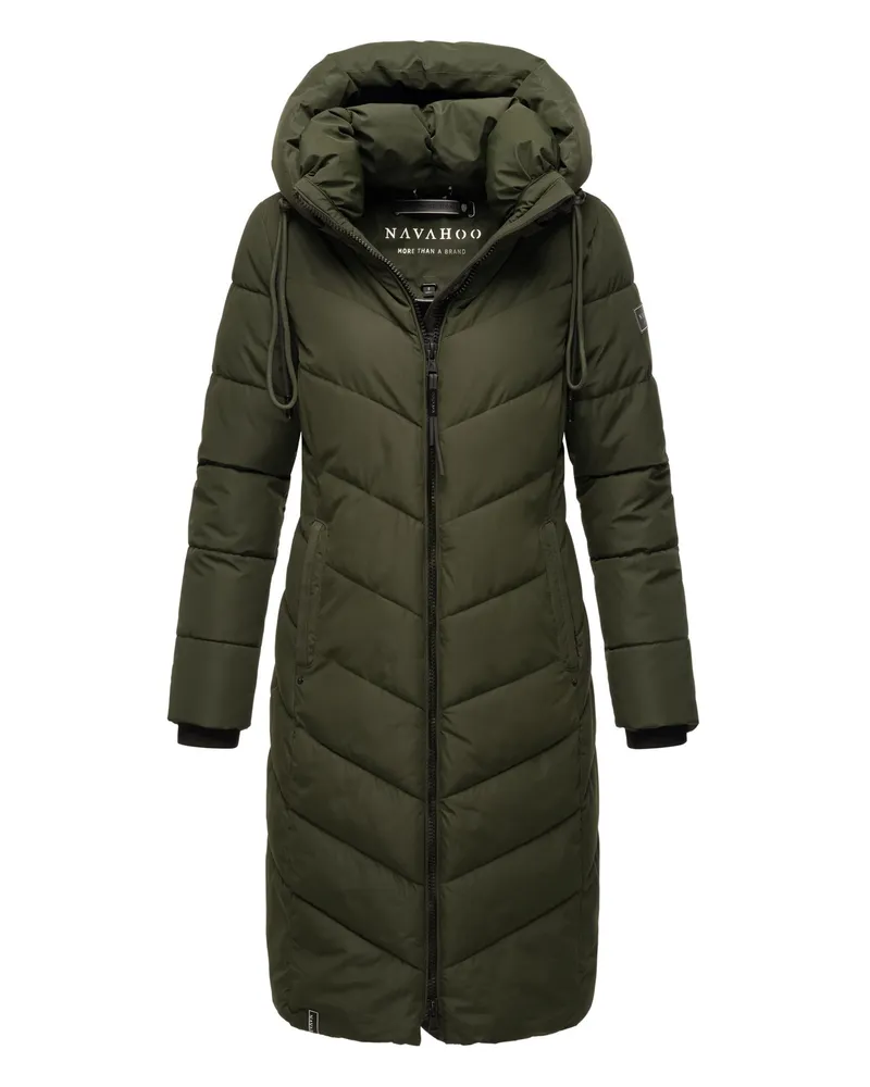 NAVAHOO Damen-Winterjacke Sahnekatzii, lang und extra warm - Grün Grün