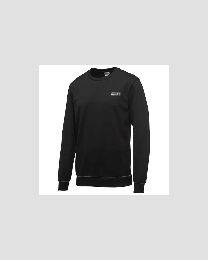 Puma Icny Logo Herren LS Black Sweatshirt Top Jumper Pullover 568916 01 EE140 Schwarz