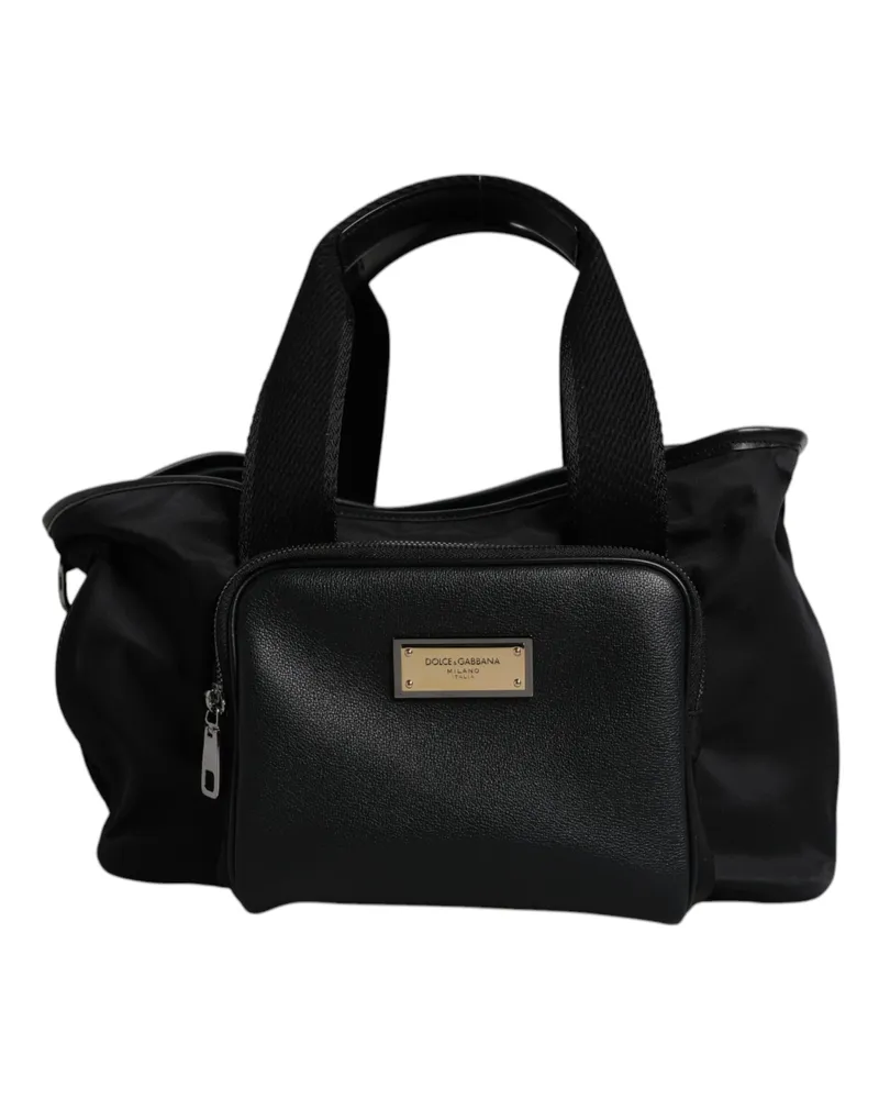 Dolce & Gabbana Schwarze Schultergurt Haustiertrage Tasche mit Logo-Plakette Schwarz