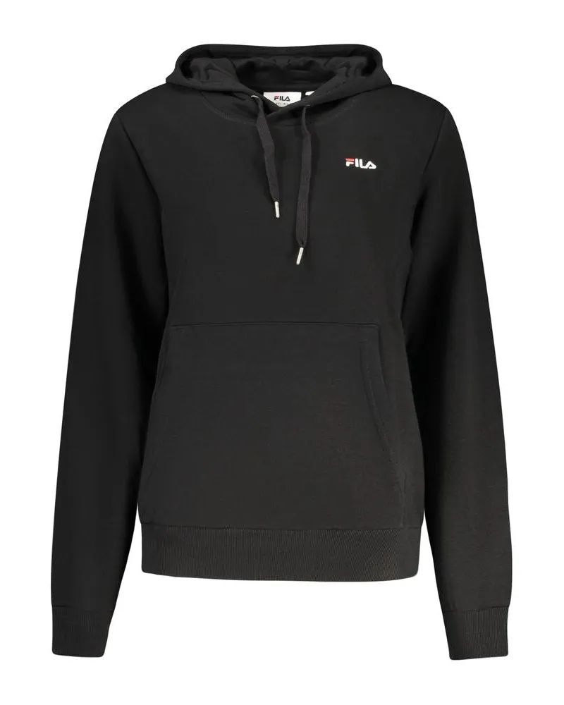 Fila Schwarzes Baumwoll-Hoodie für Frauen Schwarz