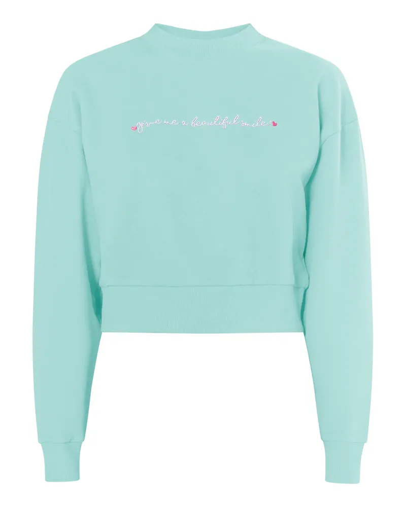 My Mo Sweatshirt kurz Damen Aqua Türkis