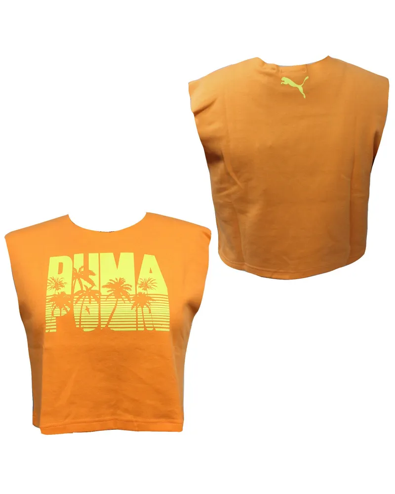 Puma x Fenty Orangefarbenes Crop-Top – Damen Orange