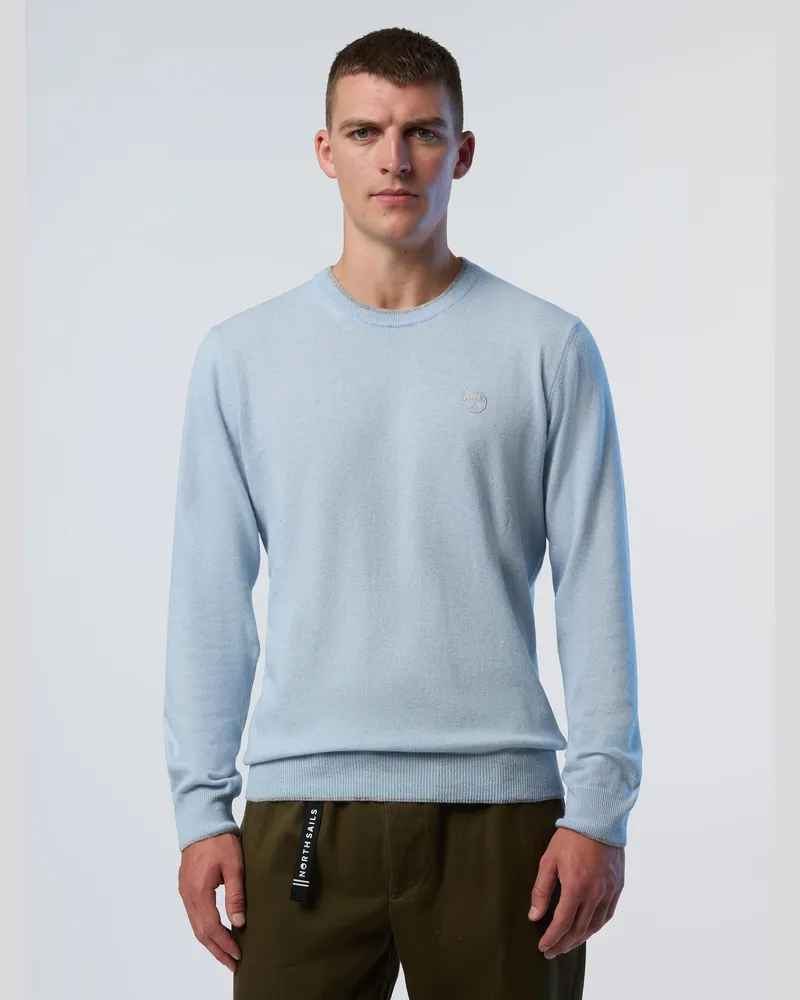 North Sails Pullover Rundhalsausschnitt mit gesticktem Logo Blau