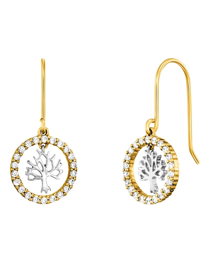 Julie Julsen Ohrhänger 925/- Sterling Silber rhodiniert/vergoldet  44 Zirkonia Baum Mehrfarbig