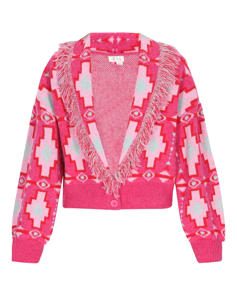 IZIA Strickjacke Frauen fuchsia mehrfarbig Mehrfarbig