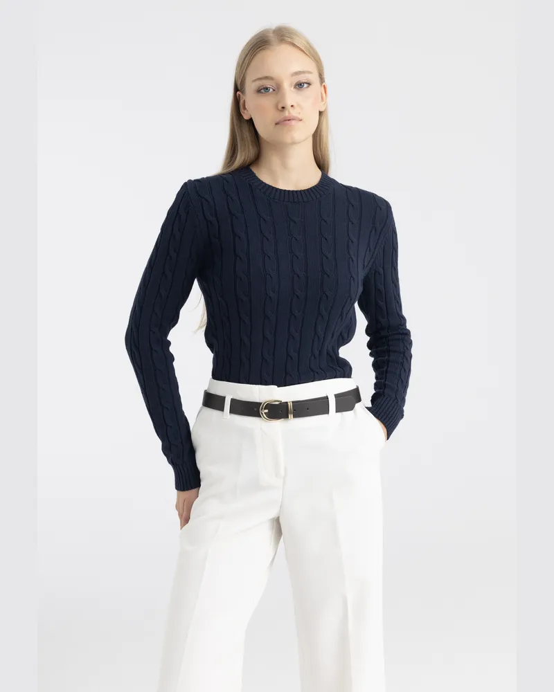 Felix Hardy Pullover Rundhalspullover Marineblau