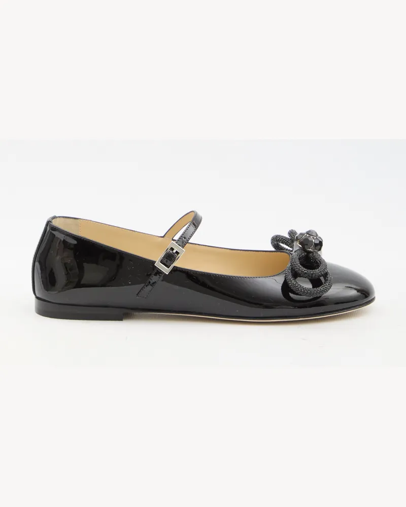 Mach & Mach Doppelte Schleifen-Ballerinas Schwarz