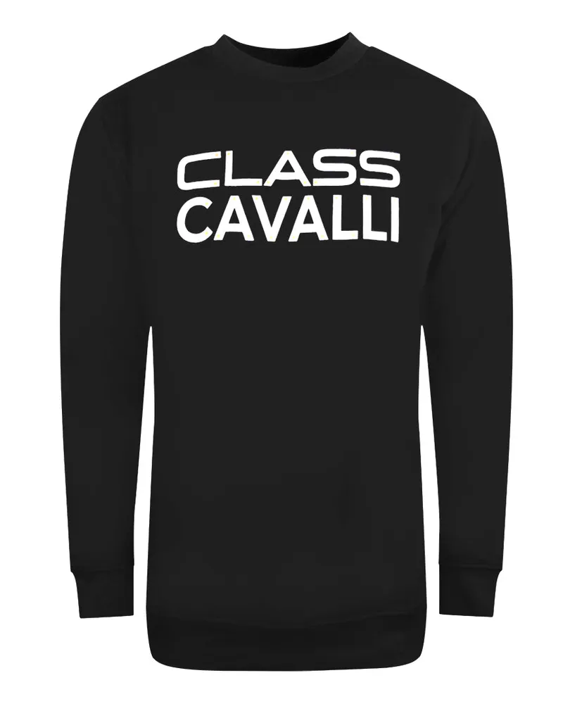 Roberto Cavalli grosses schwarzes Sweatshirt mit auffalligem Logo-Design Schwarz