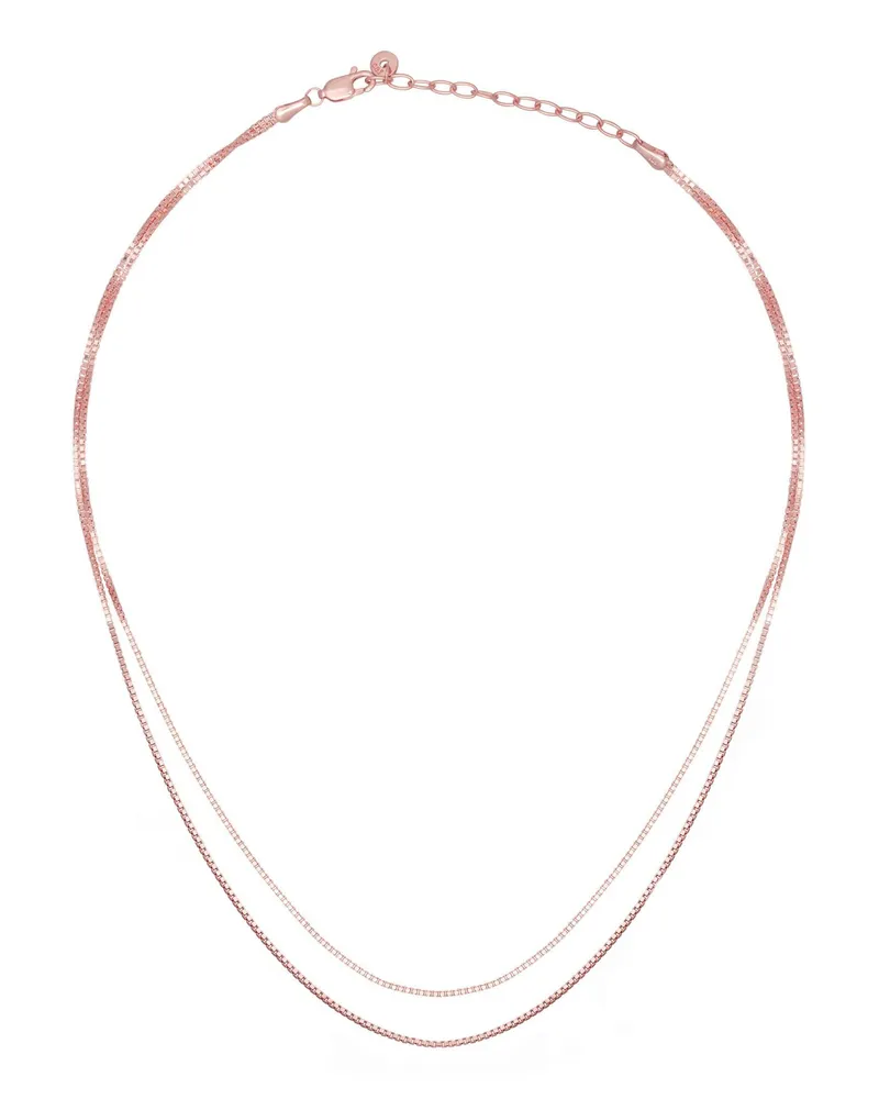 cai Collier 925/- Sterling Silber Venezianer Kette rosé vergoldet zweireihig Roségold