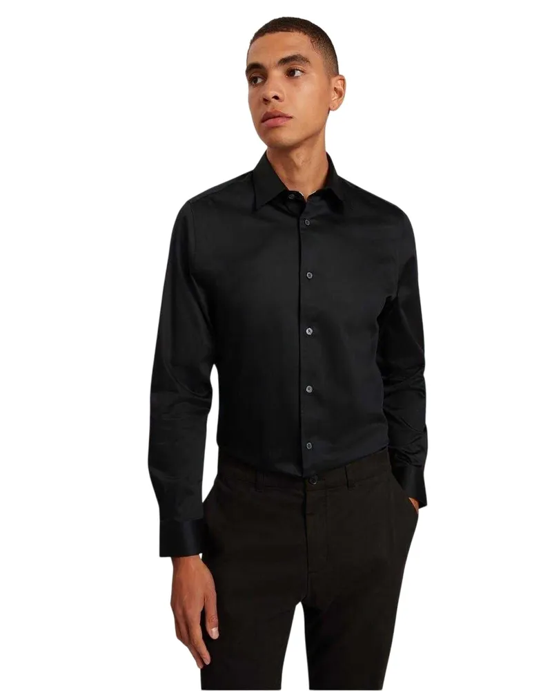 Ted Baker Hemd für Herren, Mit Kragen, Oxford-Stil, Langärmlig (Marine Marineblau