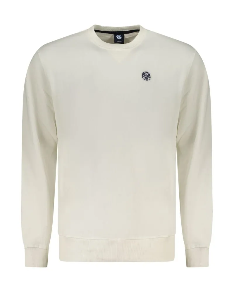 North Sails Bianco Baumwoll Herren Sweatshirt Weiß