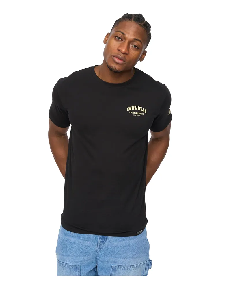 CrossHatch Labstock" T-Shirt für Herren (Schwarz Schwarz