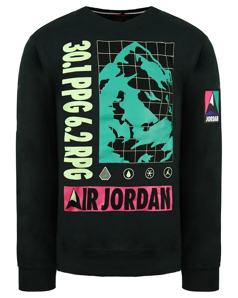 Nike Air Jordan Long Sleeve Crew Neck schwarze Pullover -Herren Pullover CT3492 010 Schwarz