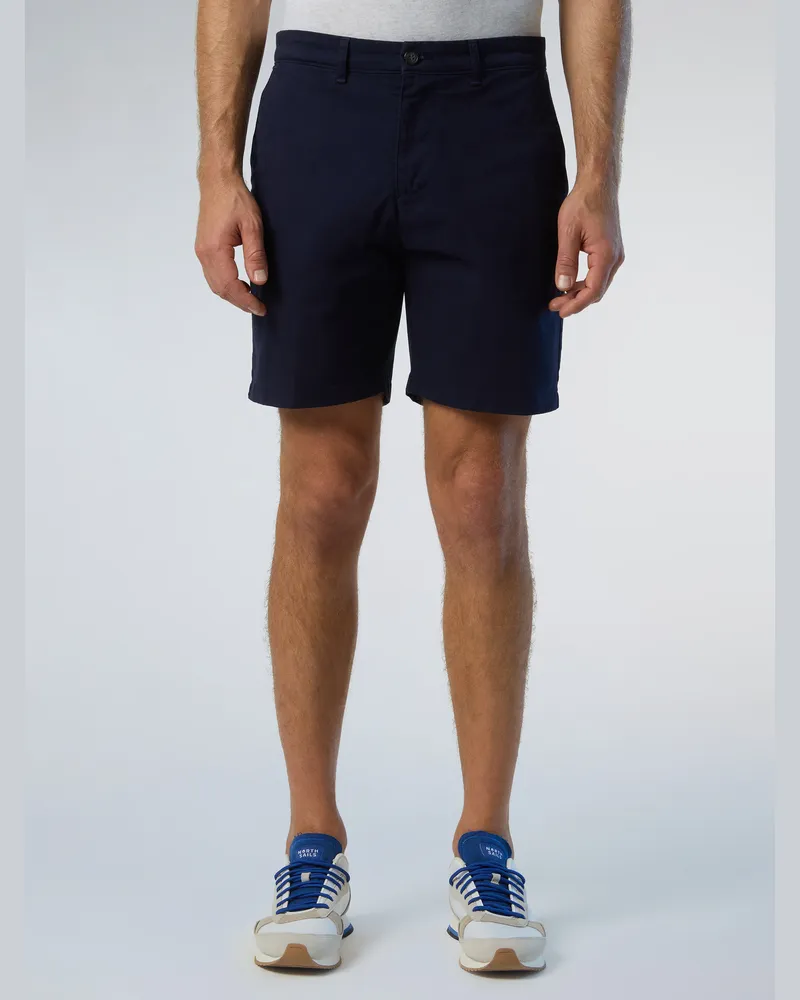 North Sails Chino-Shorts Logo-Aufnäher Blau