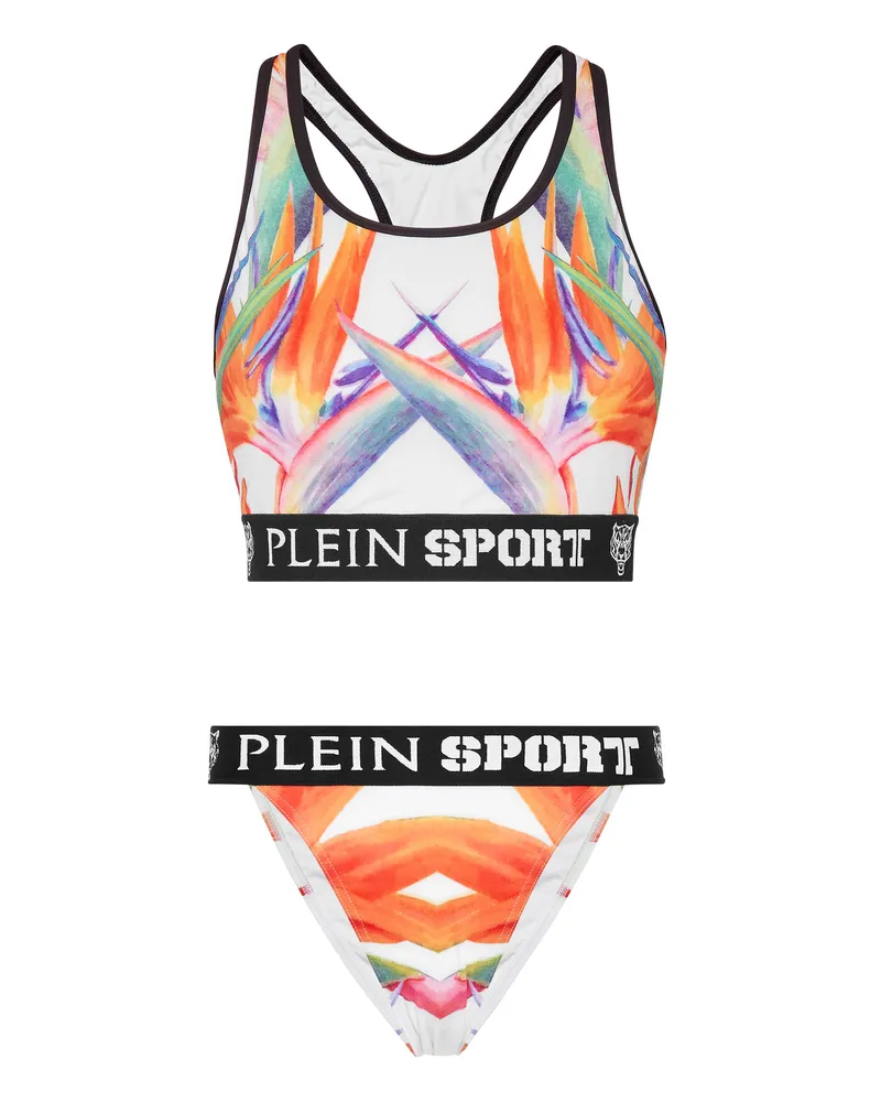 Philipp Plein Bikini Flowers Weiß