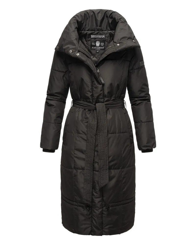 NAVAHOO Marikoo Damen Winterjacke Mirenaa – Lang & Elegant Warm Schwarz