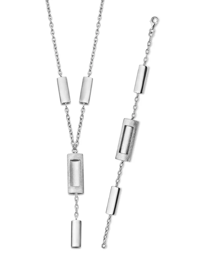 Orphelia Damen 925 Sterling Silber Set: Kette + Armband - Silber SET-046 Silber