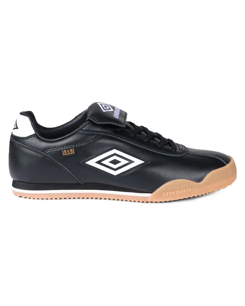 Umbro 5V5 Leder Schwarz/Antik Weiß Turnschuhe Schwarz