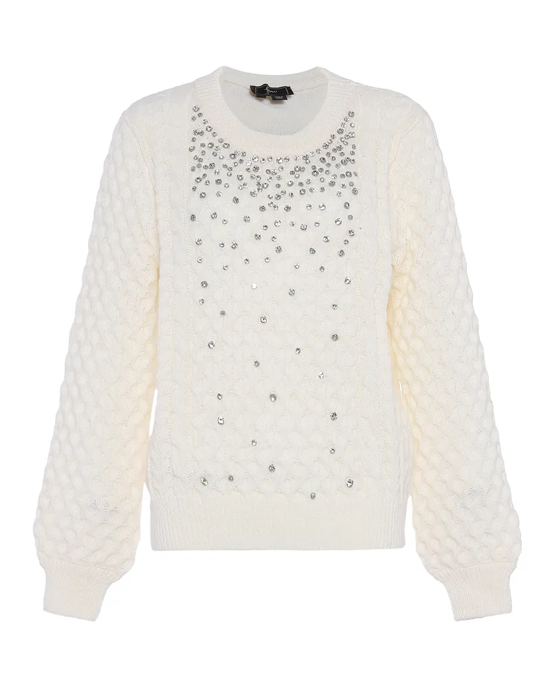 FAINA Pullover Damen Wollweiß Wollweiß
