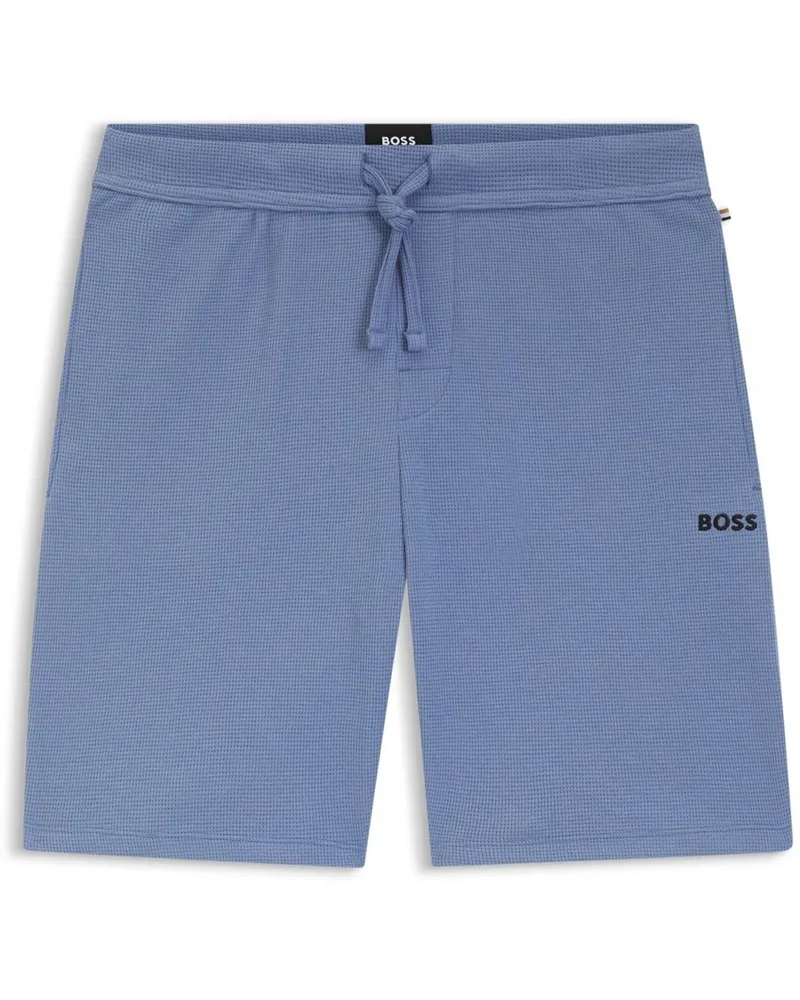 HUGO BOSS Herren  Waffle Shorts in Hell/Pastellblau Blau