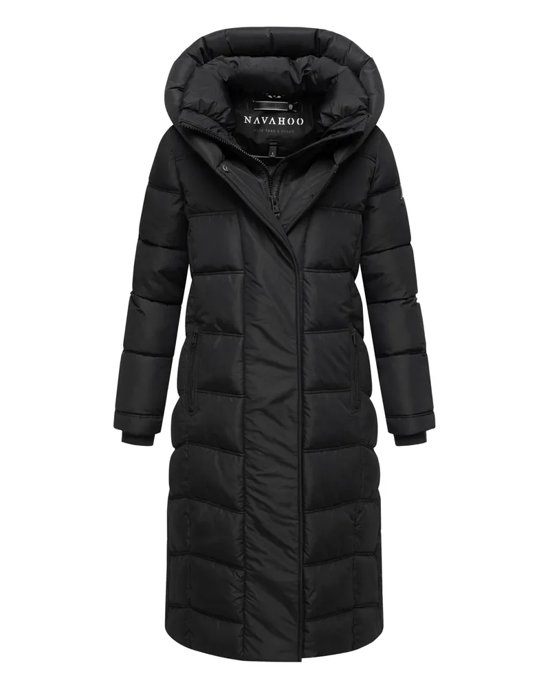 NAVAHOO Damen Steppmantel Engelsfeder XIV – warm, stilvoll & funktional Schwarz
