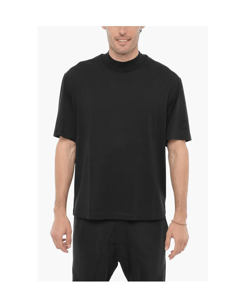 Neil Barrett Slim Fit Rundhals-T-Shirt mit Nieten in Schwarz Schwarz