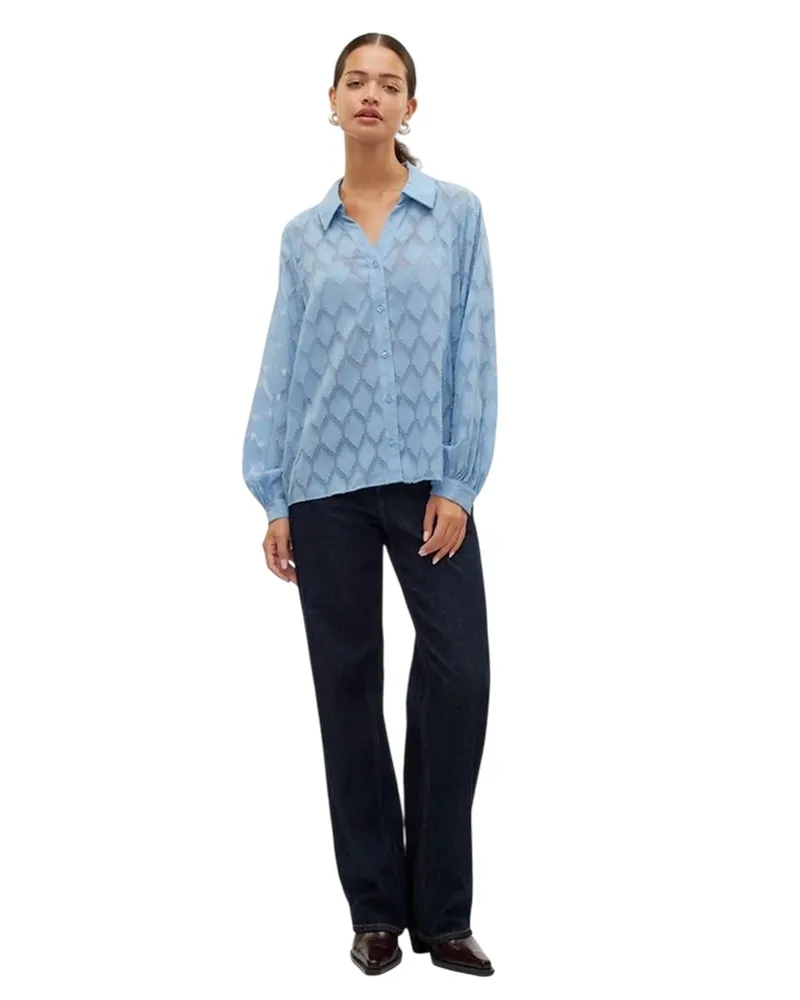 Vero Moda Mayla" Bluse für Damen, Regulär, Langärmlig (Allure Himmelblau