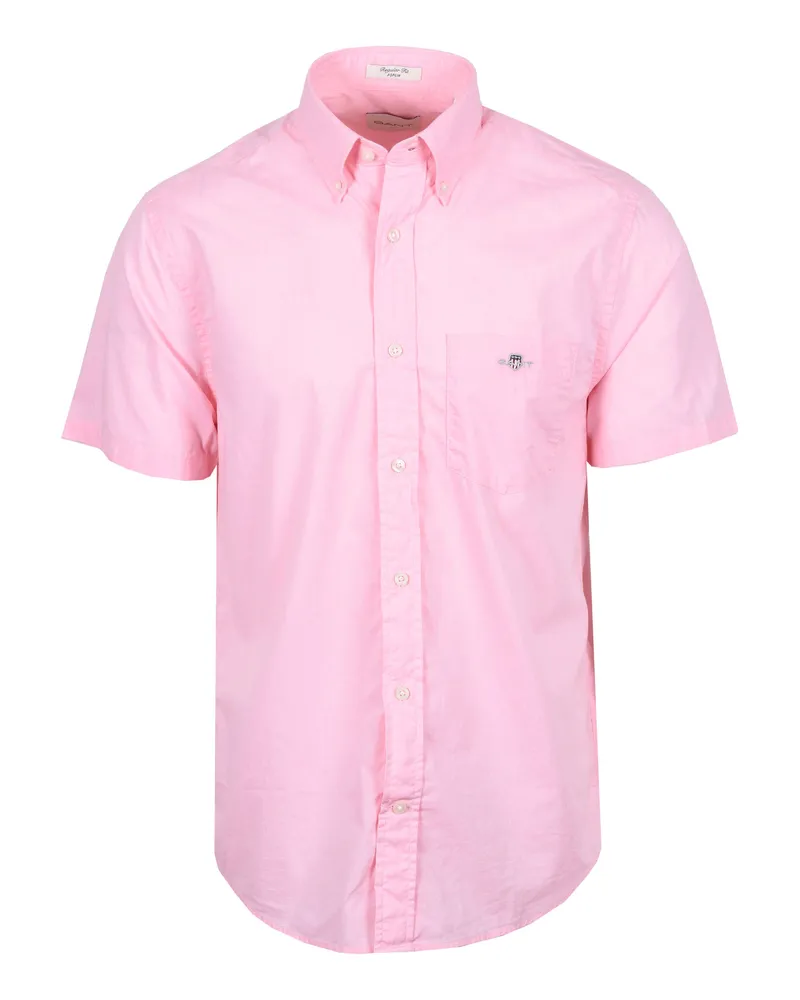 Gant REG POPLIN SHORT SLEEVE SHIRT WASHED PINK Rosa