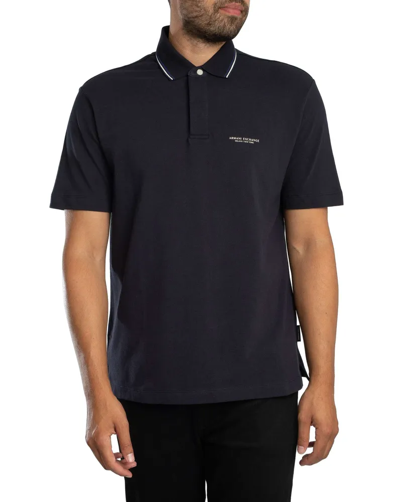 Armani Exchange Logo-Polo-Shirt, Blau Blau