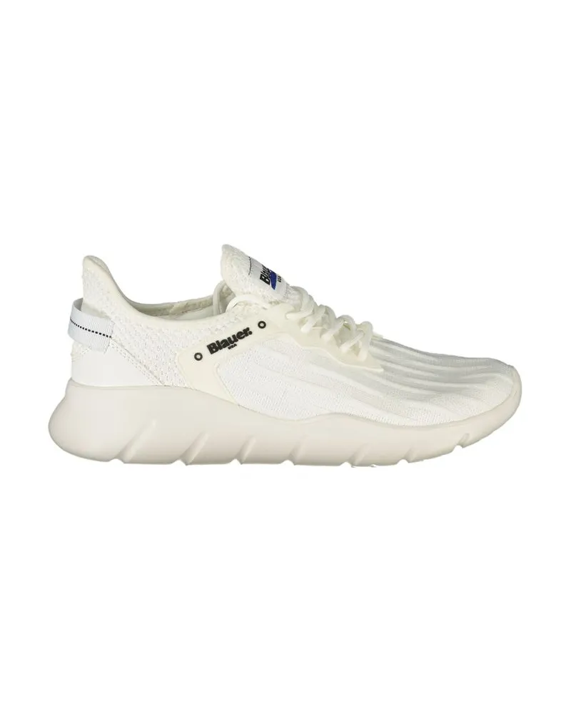 Blauer Weißer Polyester Herren-Sneaker Weiß
