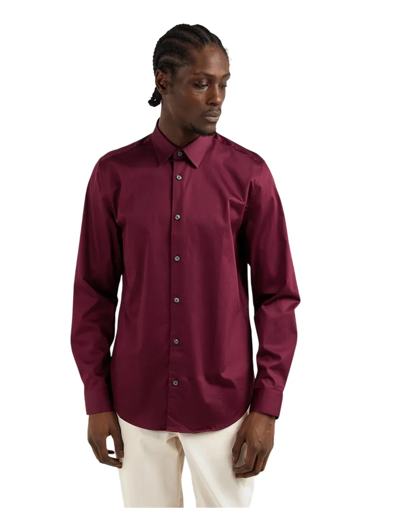 Ted Baker Hemd für Herren, Mit Kragen, Oxford-Stil, Langärmlig (Ochsenblutrot Rot