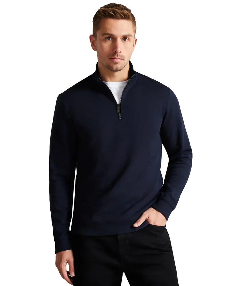 Ted Baker Mens Half Zip Trichter Hals Schweiß - Antram Marineblau