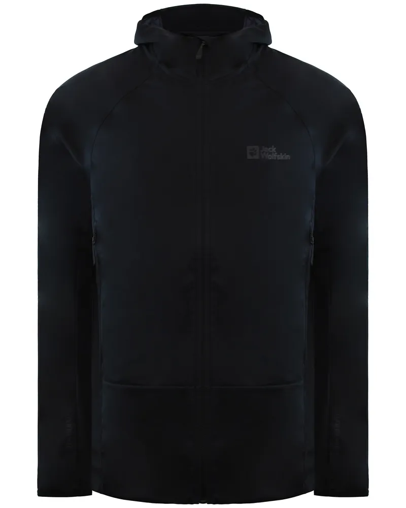 Jack Wolfskin Eagle Peak II Schwarze Softshelljacke für Herren Schwarz