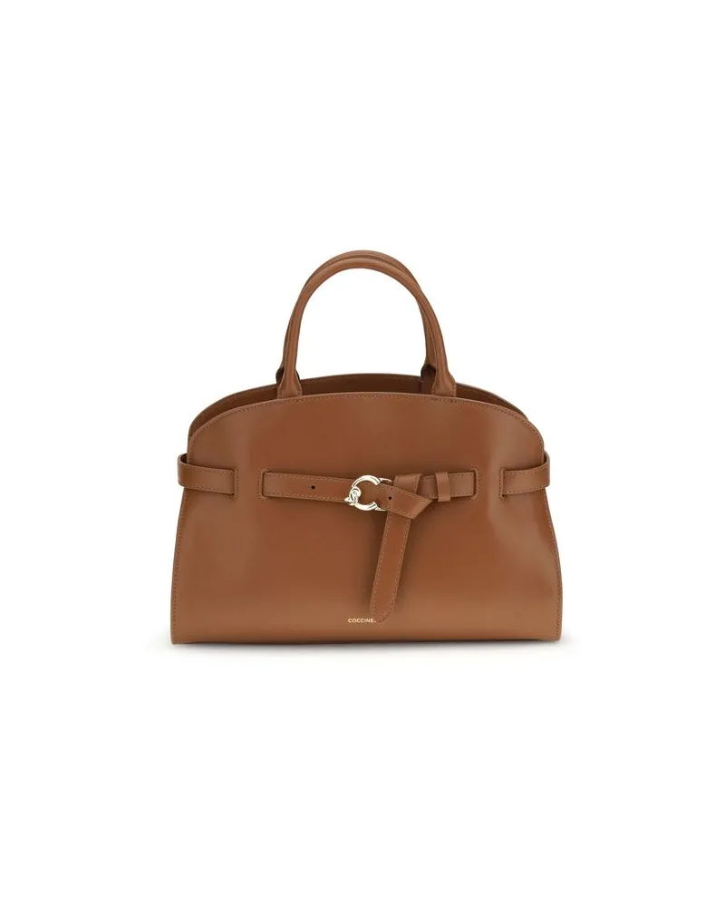 Coccinelle Braune Kalbsleder Bos Taurus Handtasche Braun