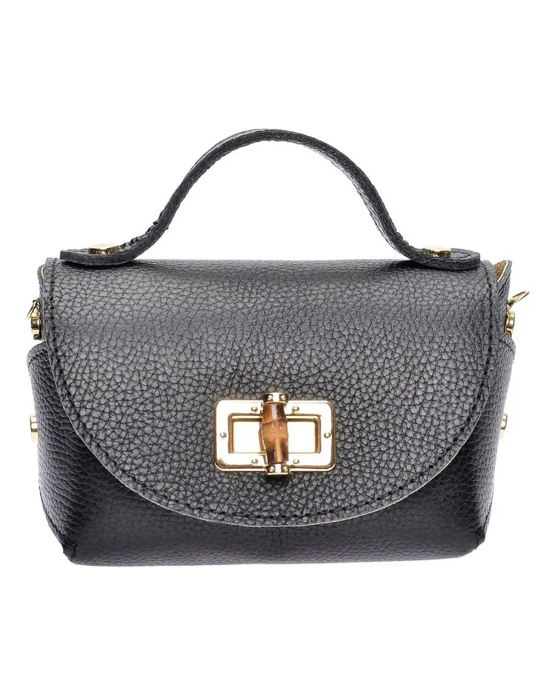 Anna Luchini Schwarz Rindsledertasche Schwarz