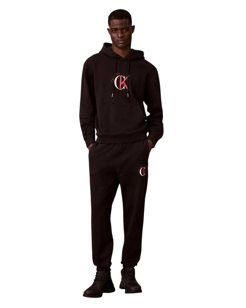 Calvin Klein Kapuzenpullover für Herren, Frottee (Schwarz Schwarz