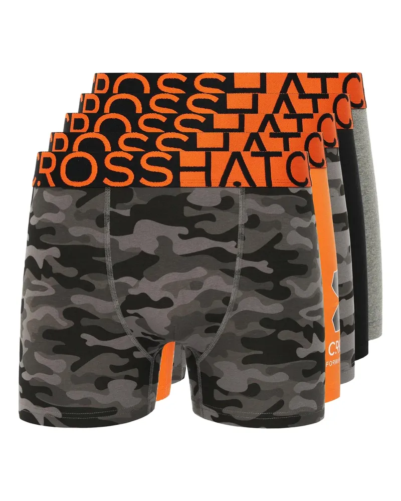 CrossHatch Endocamo" Boxershorts für Herren, Regulär (5er-Pack) (Orange Orange