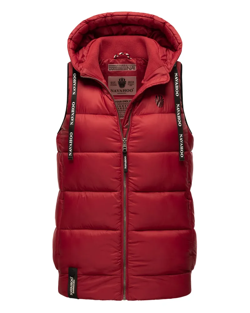 NAVAHOO Damen Steppweste Kassidy – Leicht & Modern mit Kapuze Rot