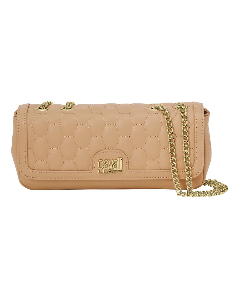 Roberto Cavalli Damen-Schultertasche mit Kettenriemen CCHB0248 Beige