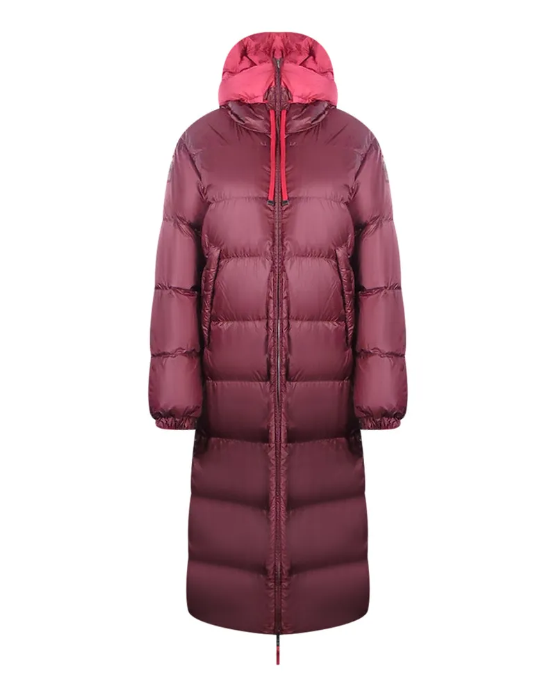 Parajumpers Schlafsack, wendbare rote Daunenjacke mit langer Kapuze Rot
