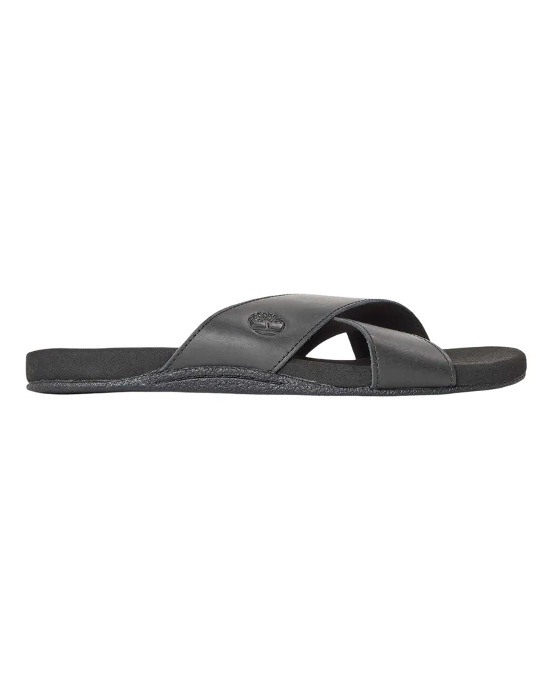 Timberland Seaton Bay" Kreuzriemen Pantoffeln für Herren, Leder (Samtschwarz Schwarz