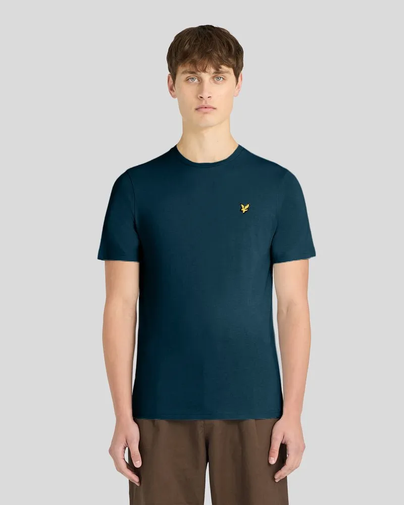 Lyle & Scott Einfarbiges T-Shirt Blau