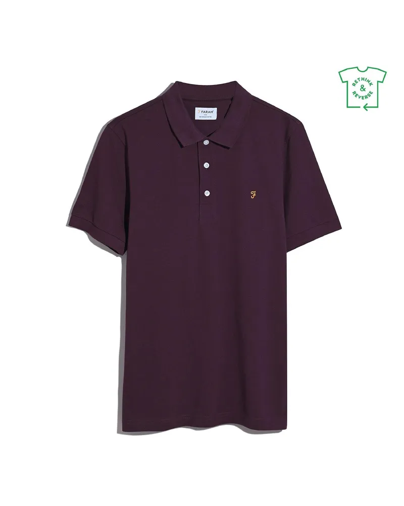 Farah 1920 Poloshirt für Herren, Baumwolle, kurzärmlig (Burgunderrot Bordeaux